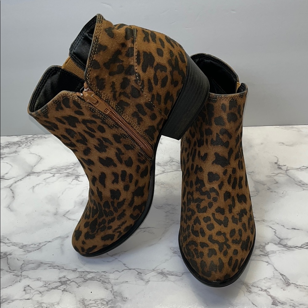 UNIONBAY Leopard Print Ankle Booties